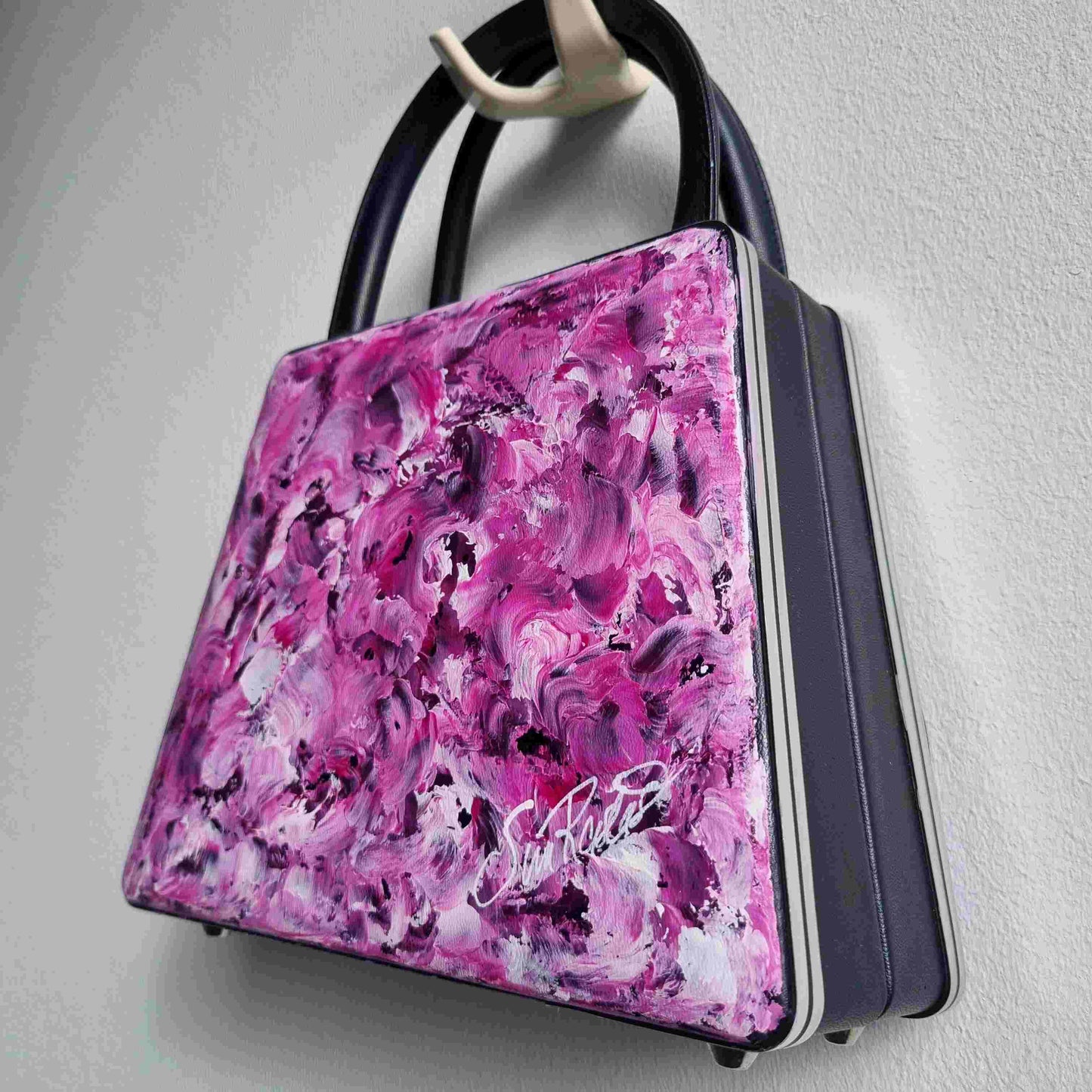 "The Forever Young" Handbag - Pink & Lilac hand-painted