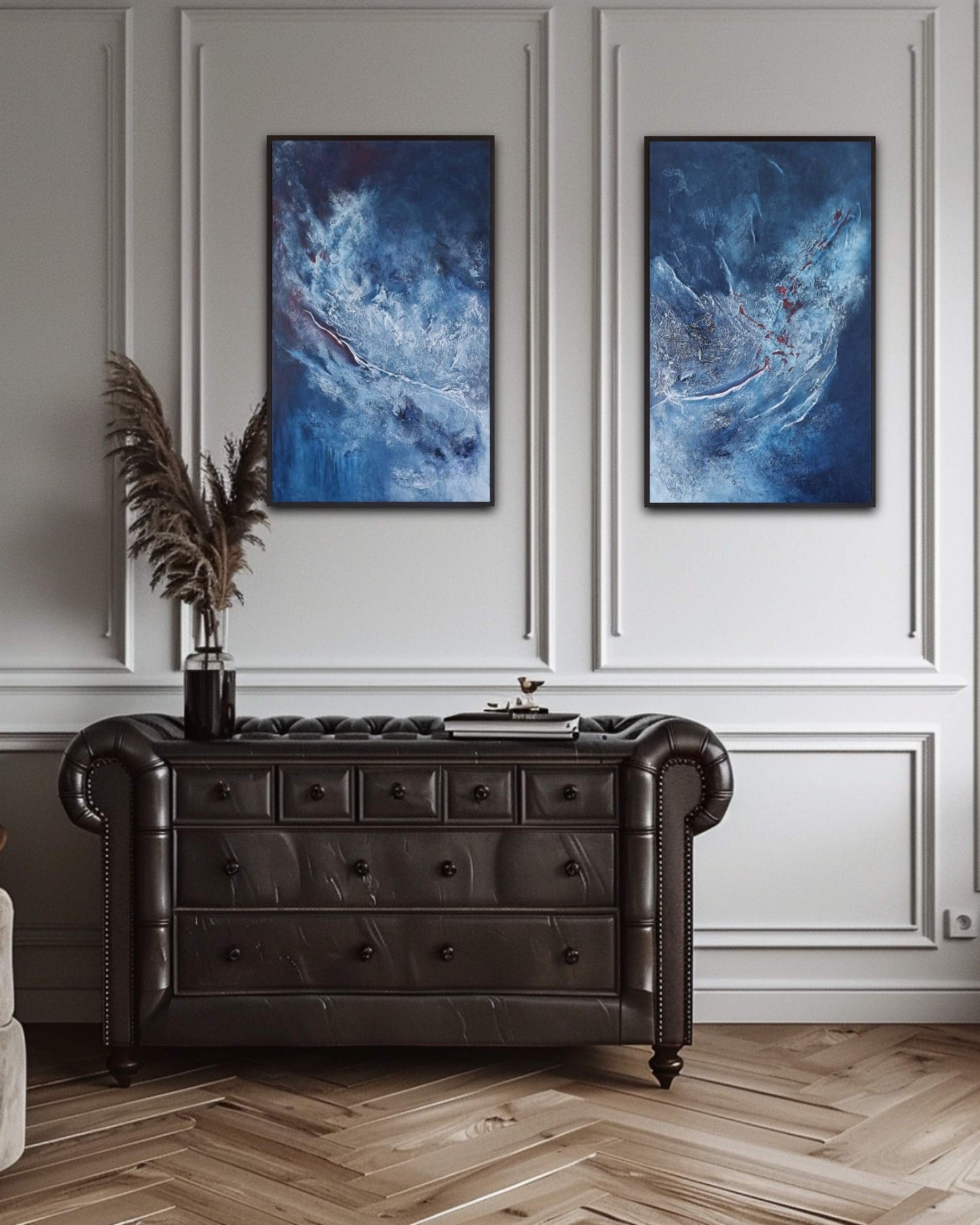 Together We Will Live Forever – Blue Abstract Two Piece Wall Art