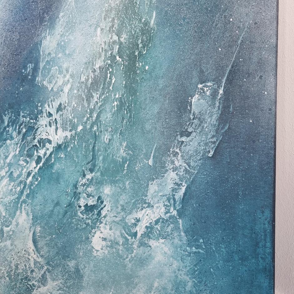 Ascension - Original abstract blue painting