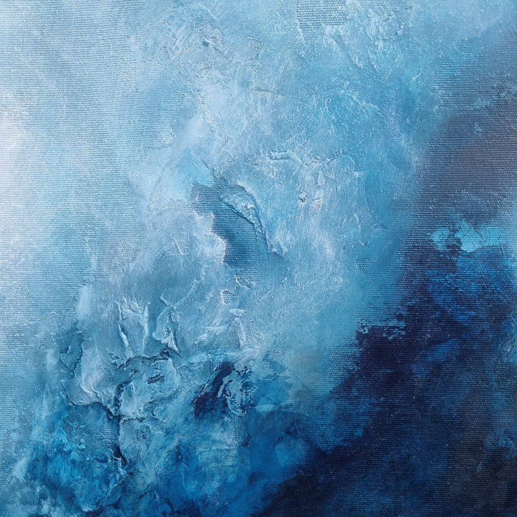 Calming Storm - Large canvas blue abstract art