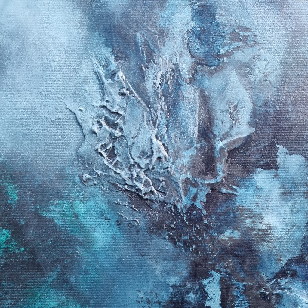 Calming Storm - Large canvas blue abstract art