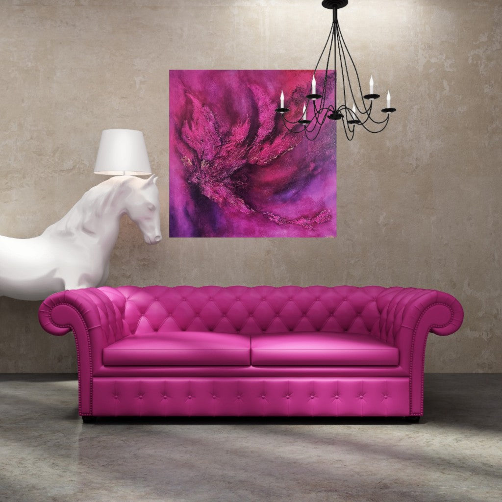 Blossom Flow - Abstract painting with pink & magenta
