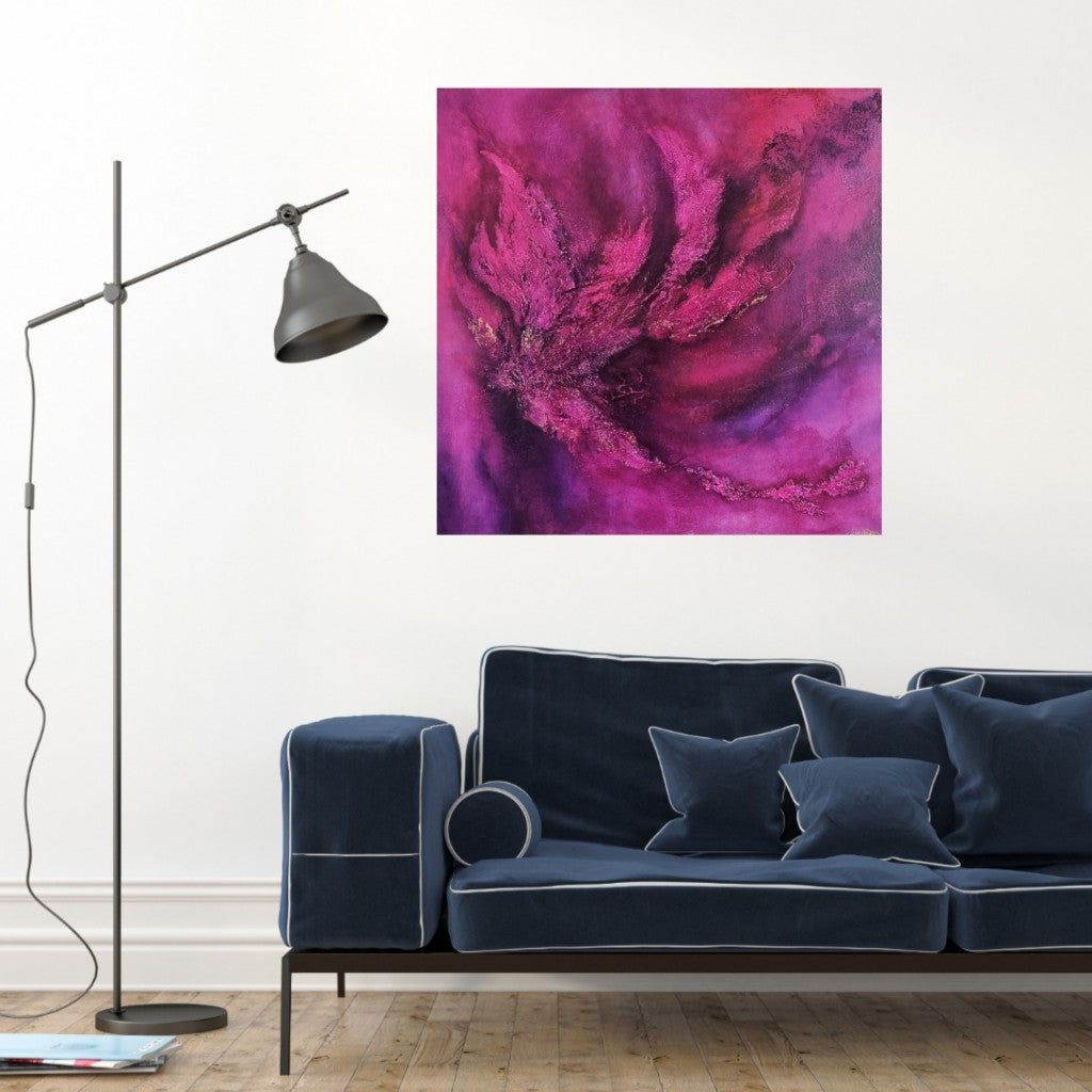 Blossom Flow - Abstract painting with pink & magenta
