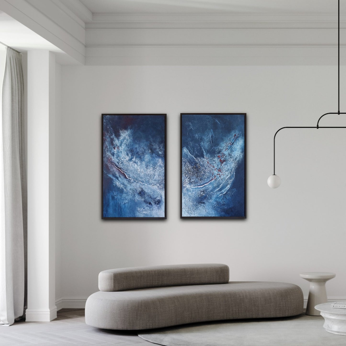 Together We Will Live Forever – Blue Abstract Two Piece Wall Art
