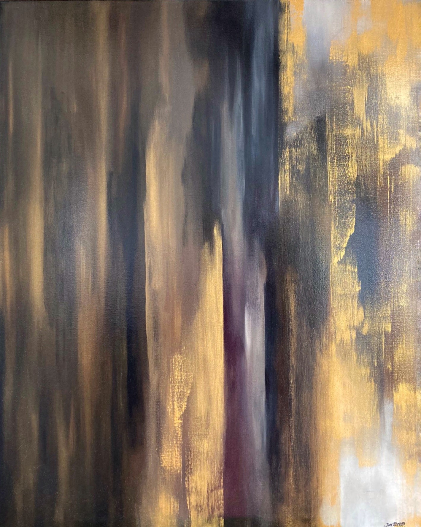 The Sound Of Heart - Gold brown abstract canvas