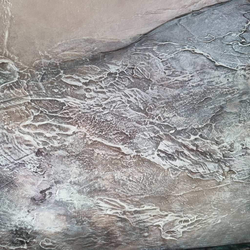 Strong Soul - Large beige abstract landscape